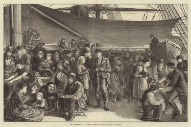 La tercera clase de un barco de vapor del Atlántico de Lloyd Alemán del Norte